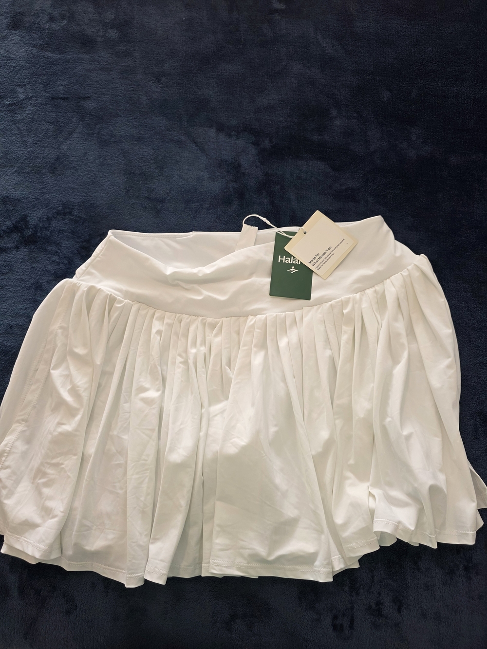 Halara White Pleated Mini Skort